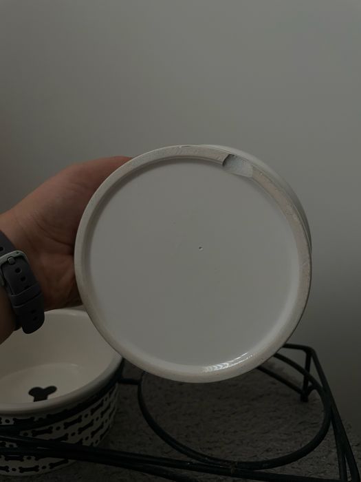 Komplet misek stojak ceramiczne miski dla psa kota 15cm 0,6l podwójna