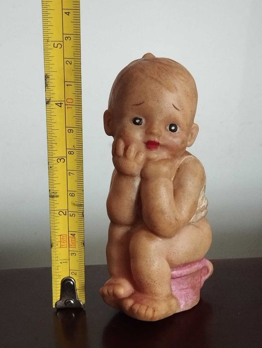 Boneco Antigo Borracha Bébé Penico