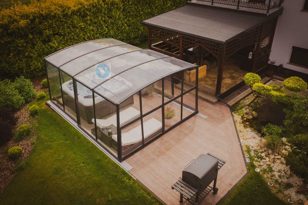 Zadaszenie basenu wysokie CASABLANCA XL 12,83x5,00x2,50 poliwęglan