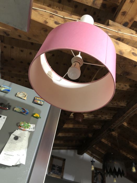 Candeeiro Rosa redondo