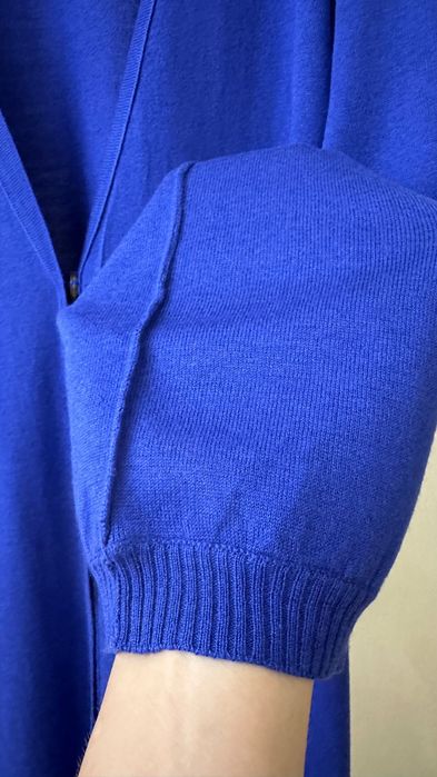 Кардиган базовий синій довгий котоновий легкий хлопковий Італія весна