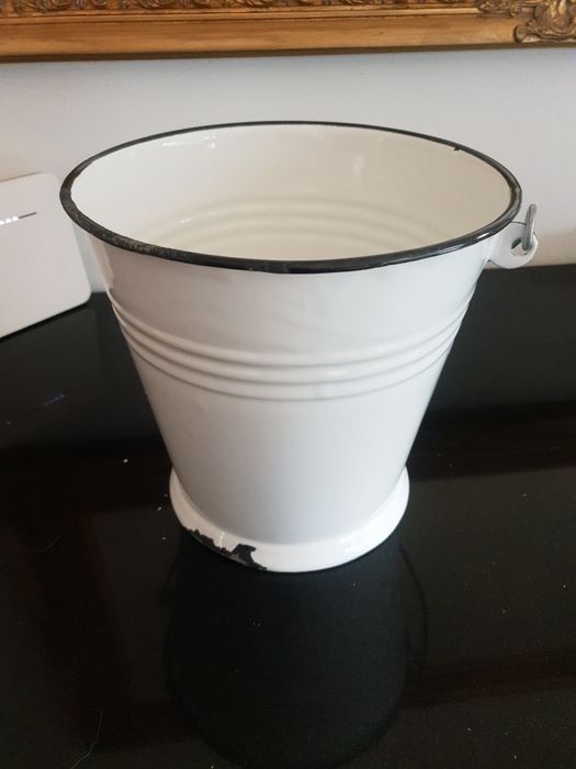 Vintage retro  wiaderko wiadro postarzane doniczka naczynie metalowe