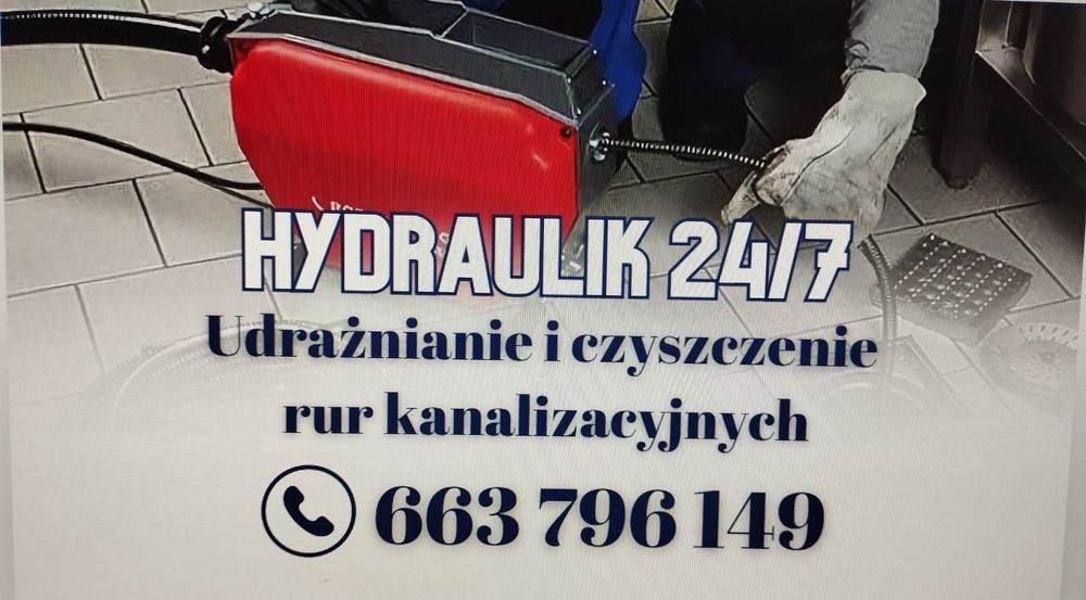 Udrażnianie rur Kanalizacji Hydraulik-- 24h Montaż wodno-kanalizacji