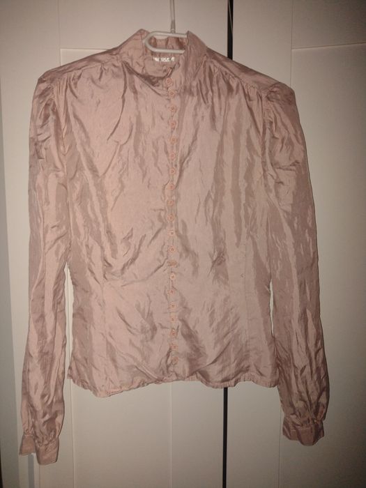 Bluzka koszula vintage brudny róż S M 36 38