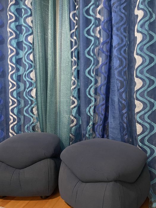 Conjunto sofa e cortinas