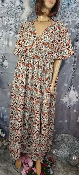 Sukienka DAMSKA wzory maxi boho  – 4XL, cienka, wakacyjna