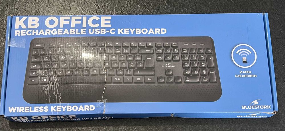 Klawiatura bezprzewodowa Bluestork Office R2 Bluetooth AZERTY FR czarna