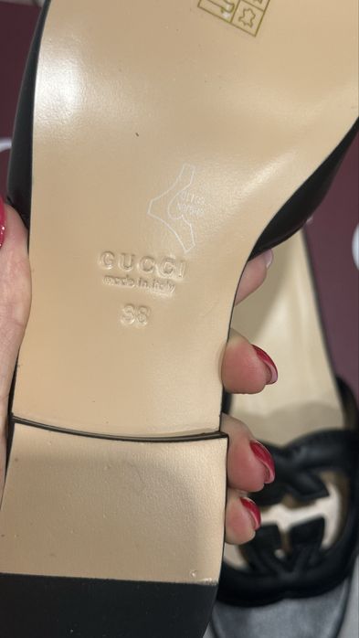 Gucci klapki 38 czarne skóra nowe