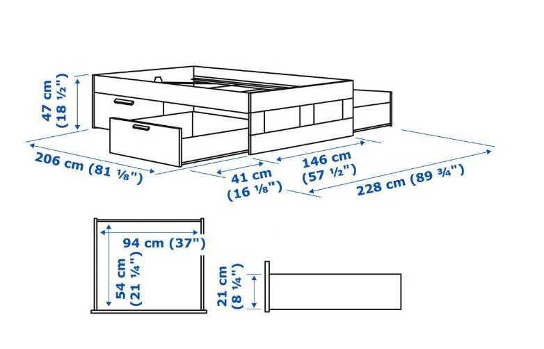 Cama Casal com 4 Gavetas e Colchao