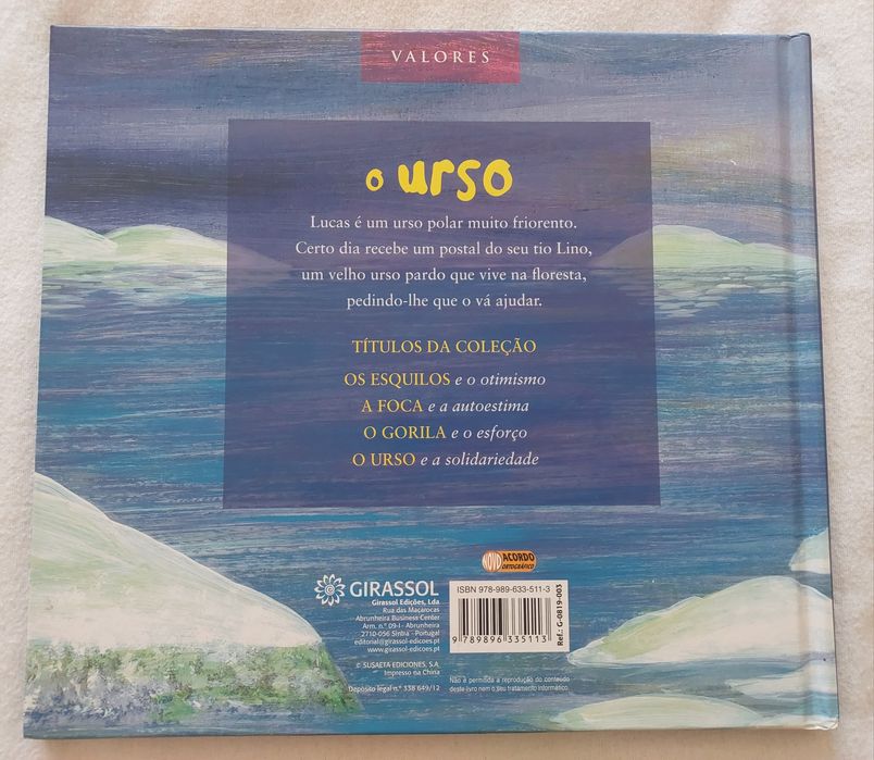 Livro "Urso e a Solidariedade" Infanto/Juvenil