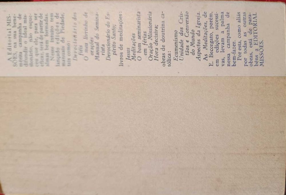 Meditações, Mons. Eugénio Beccegato, 3ª edição, 1962