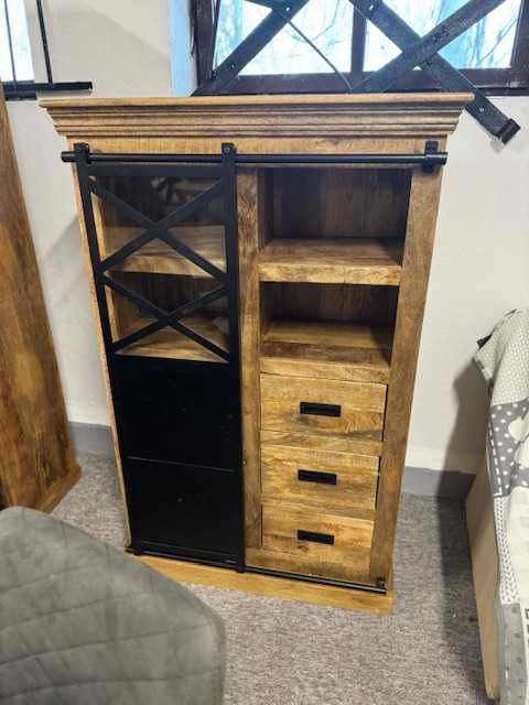 Nowa wyjatkowa komoda szafka witryna egzotyczne mango styl LOFT F-Vat