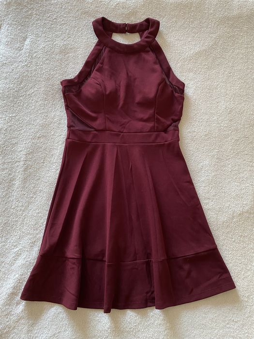 Sukienka bordowa koktajlowa