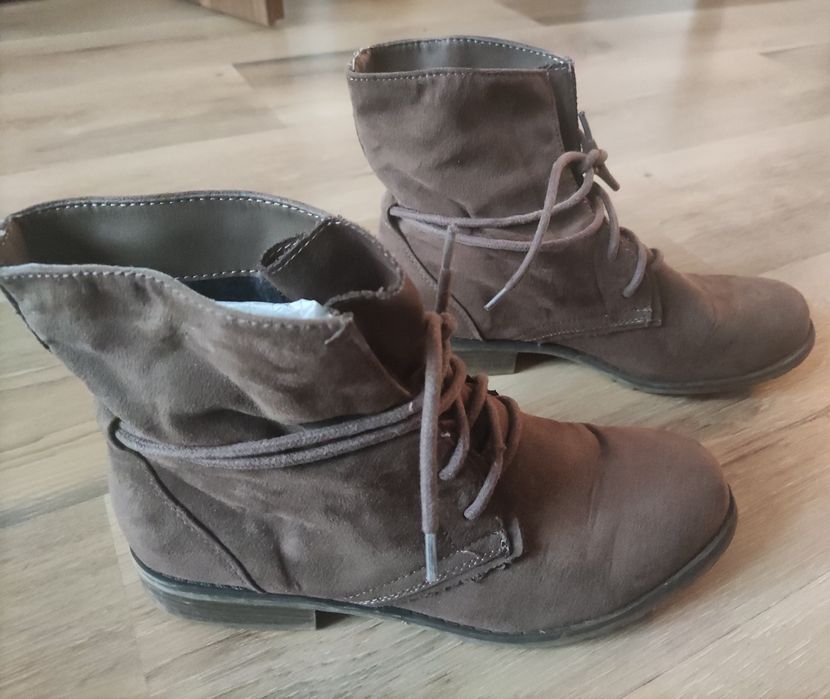 Botki brązowe sznurowane, roz.38