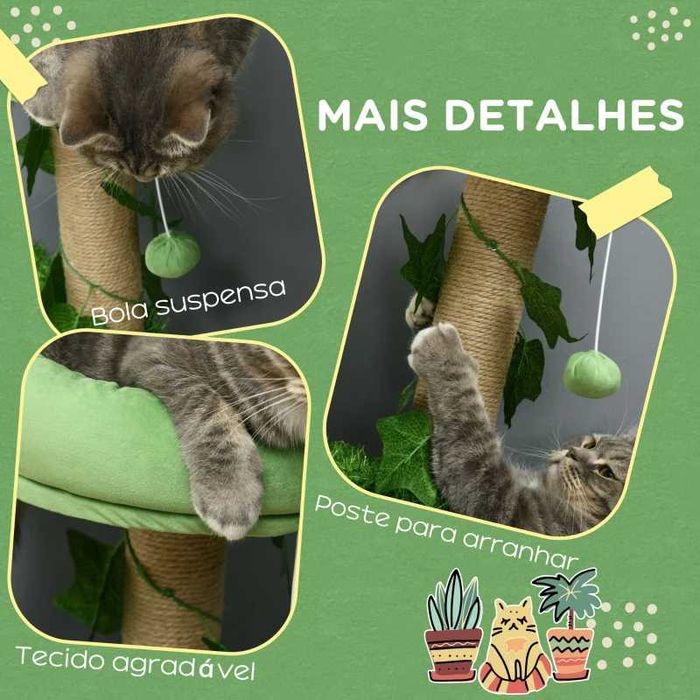 Cama para gatos arvore / arranhador verde