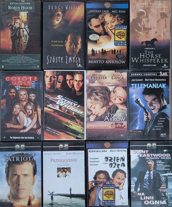 Zestaw filmów kaset VHS + magnetowid