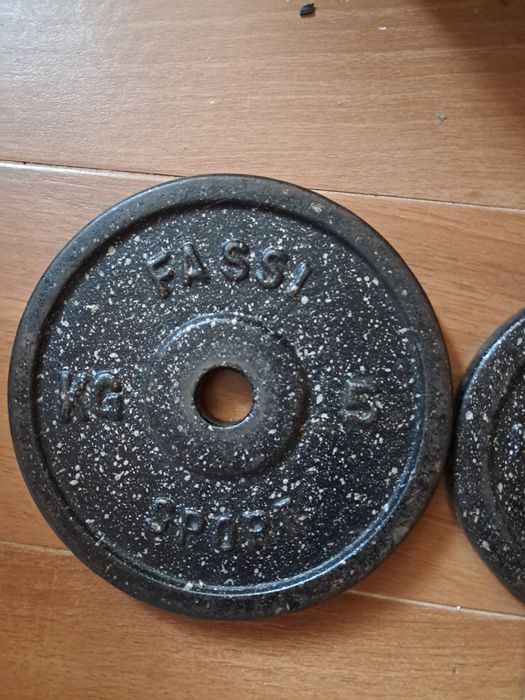 Conjunto musculação - anilhas Fassi Sport + halteres