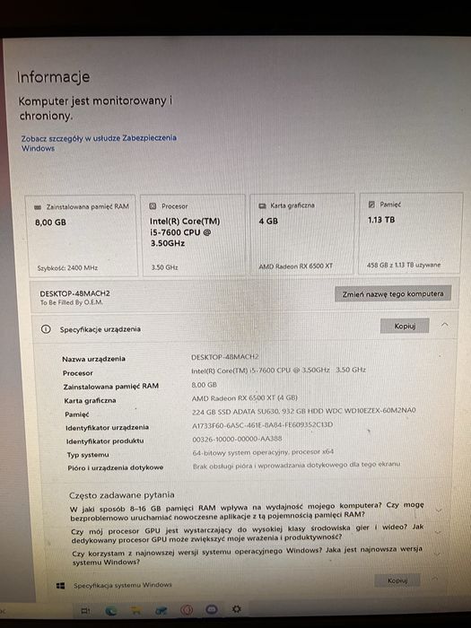 Sprzedam komputer stacjonarny