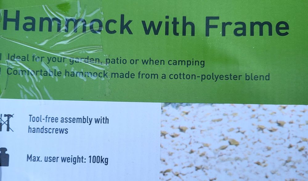 Hamak z podstawą na stelażu na ogród, taras. Nowy