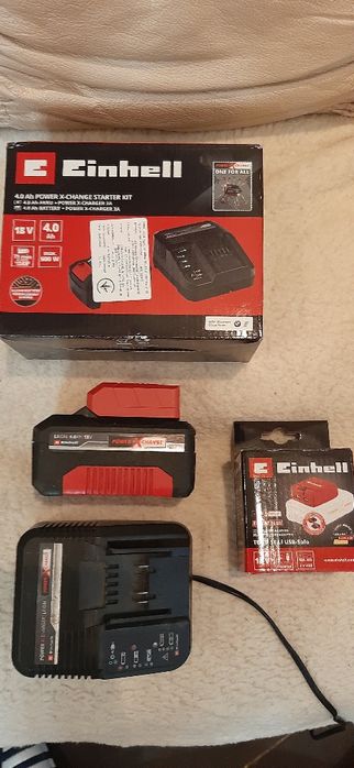 Einhell USB быстрая зарядка PowerBank+аккумулятор 4 Ач+зарядное устрой