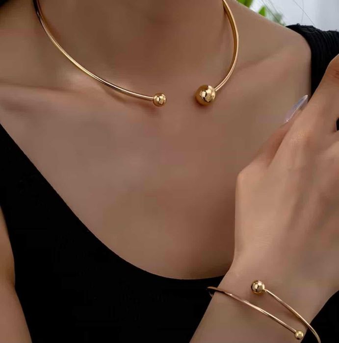 Трендовий комплект кольє + браслет