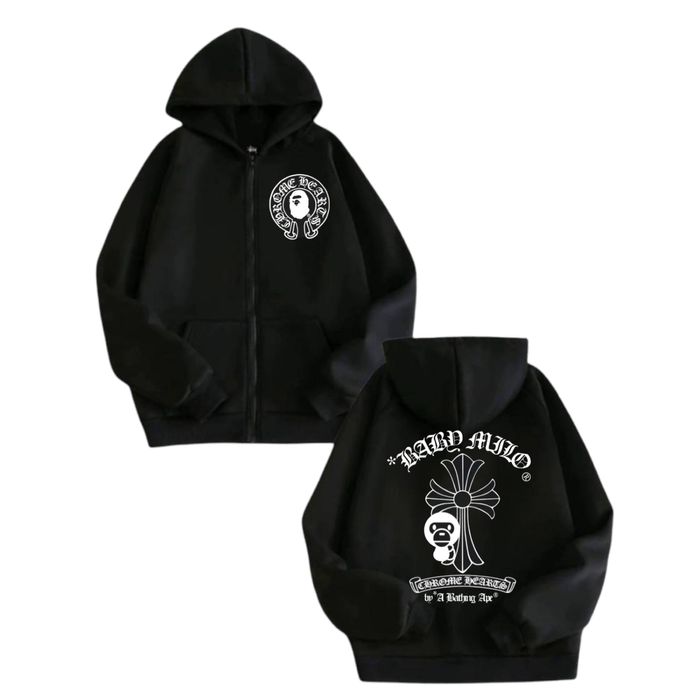 Зип-Худи Chrome Hearts Logo унисекс Хром Хартс с крестами толстовка