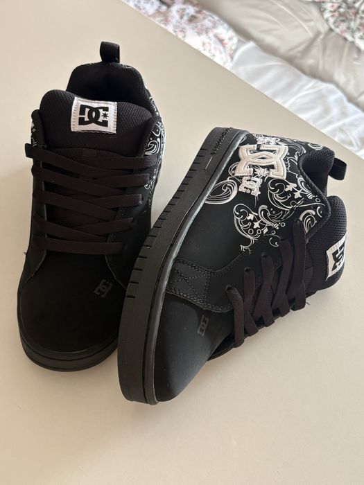 Buty DC shoes court graffik pixie biało-czarne bardzo dobry stan rozmiar 38 y2k