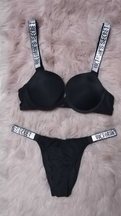 Sexi komplet bielizny victoria secret cyrkonie prezent walentynki