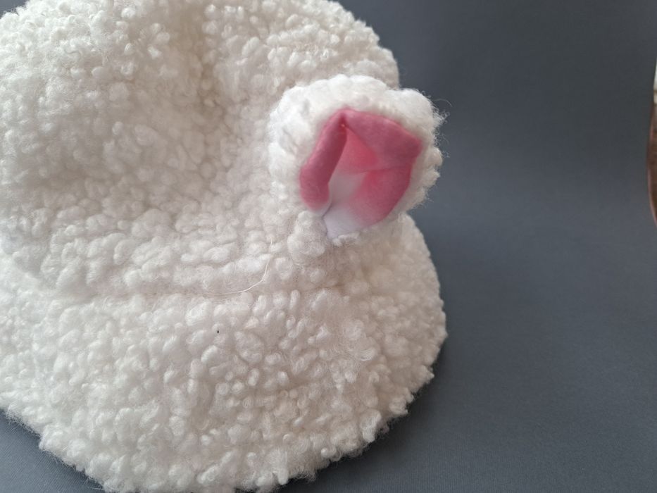 Женская детская шапка панама с ушками белая