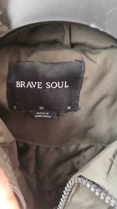 Ciepła zimowa parka 38 khaki miś futerko futro ocieplana