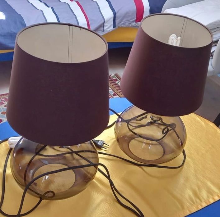 Lampa design czarna 2 szt. abażur