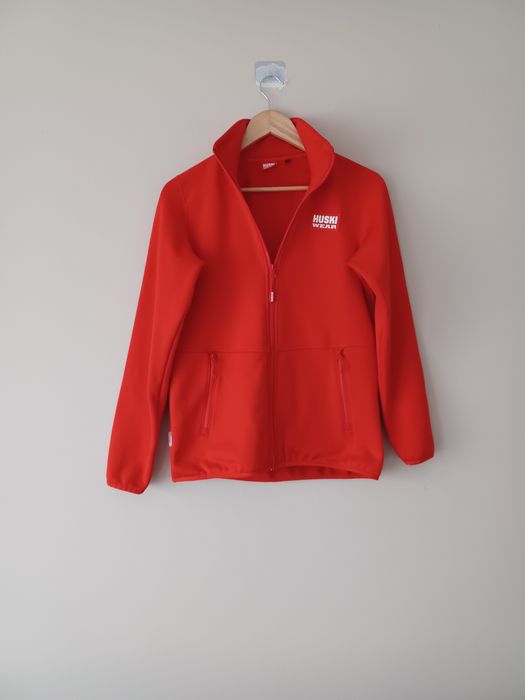 Sportowa bluza full zip streetwear M czerwona Husky