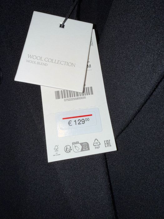 Чорне пальто Zara limited вовна міді максі довге