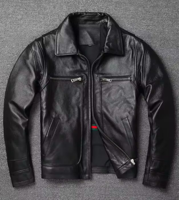Męska Kurtka skórzana bikerka moto jacket ramoneska skóra naturalna