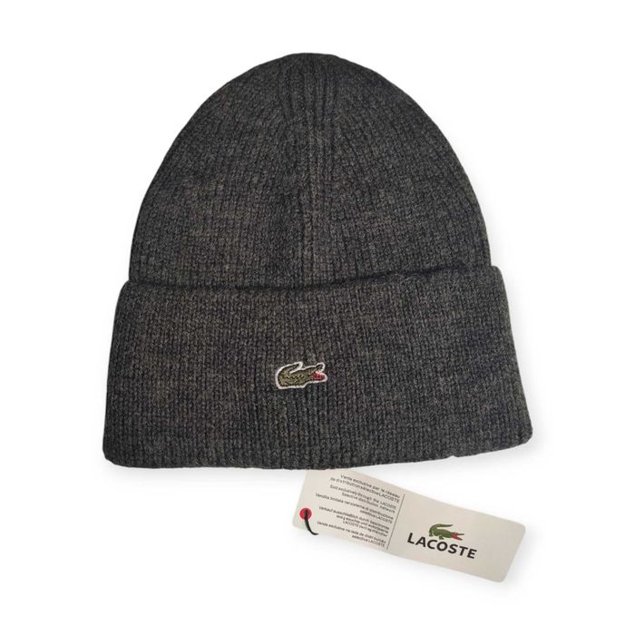 Шапка Lacoste.  Шапка лакоста чорний, сірий