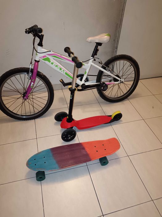 Vendo bicicleta+skate+trotinete para desocupar com pouco uso