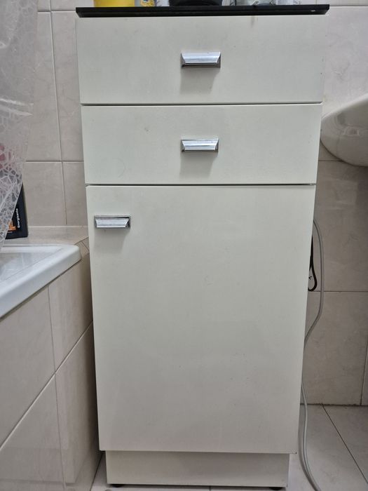 Armário de arrumação para casa de banho - Aço, cor creme