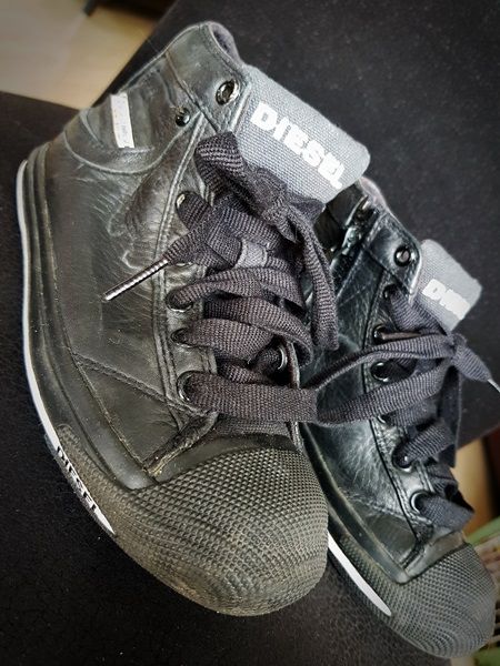 Diesel i Akid - buty trampki skórzane na zamku