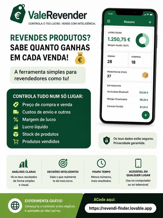 Ferramenta para calcular lucros em revendas