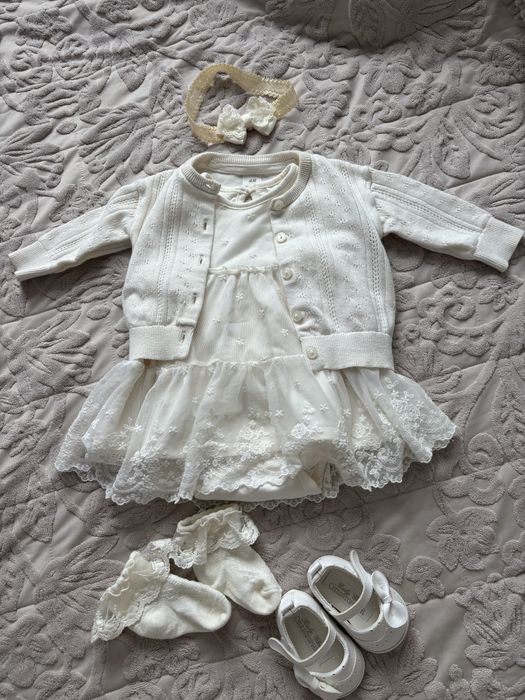 Zestaw komplet Chrzest Święty H&M dla dziewczynki r. 68