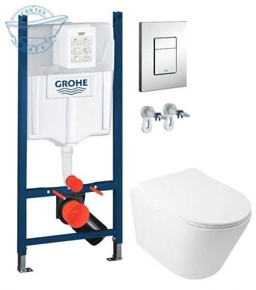 Інсталяція Grohe + Унітаз Qtap Swan  QT16335179W з сидінням Soft Close