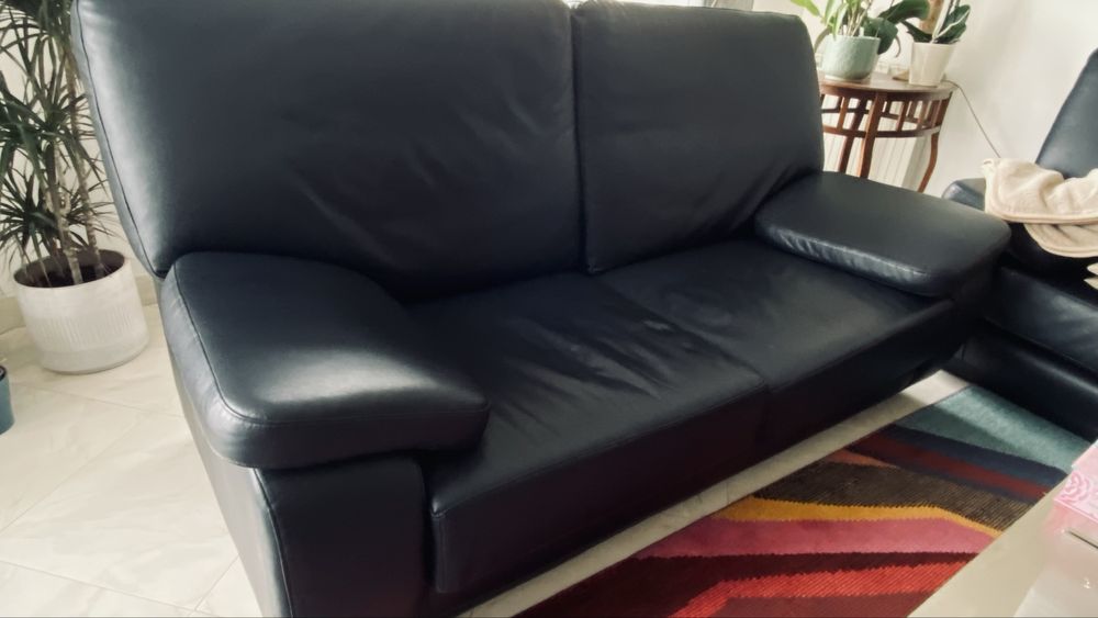 2 Sofas em pele verdadeira