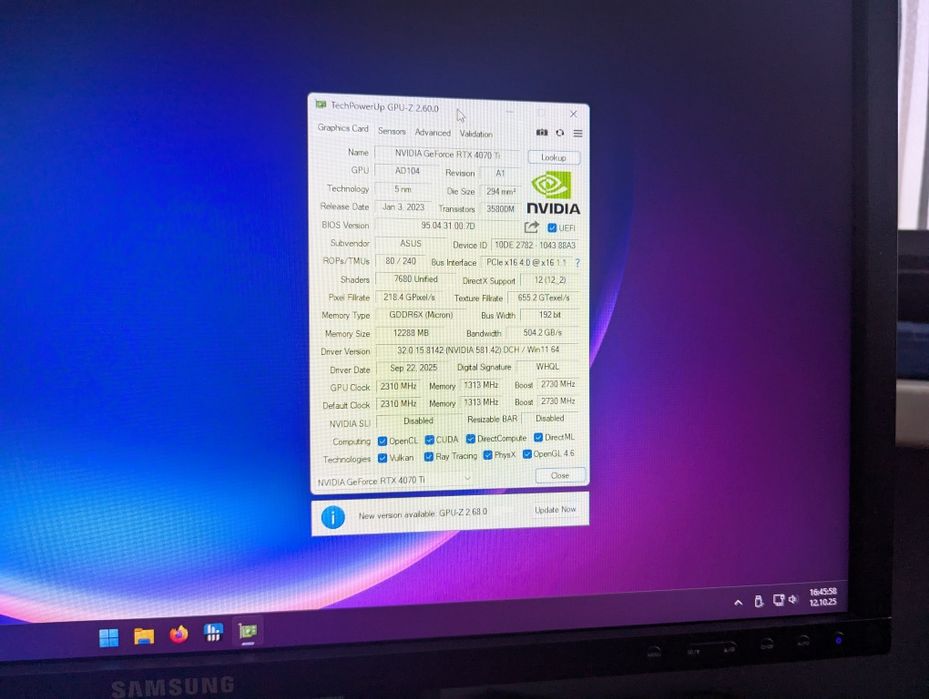 Rtx 4070 ti Asus Tuf gaming OC (не плутати 5070, 6900xt, 4080ti, 3070,