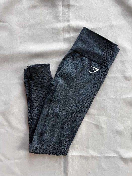 Legginsy Gymshark sportowe szare S na siłownie bezszwowe wysoki stan