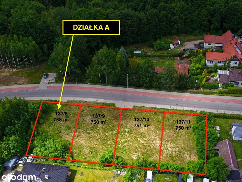 Działka A | 758 m² | Dom, bliźniak lub inwestycja | MPZP | KOŚCIERZYNA