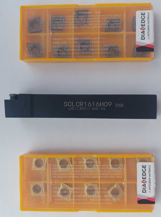 Токарный резец проходной 16х16 мм SCLCR1616H09 и 20 пластин CCMT09T304