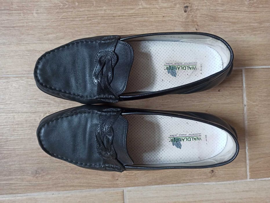 Mokasyny półbuty czarne damskie 41 Waldlaufer