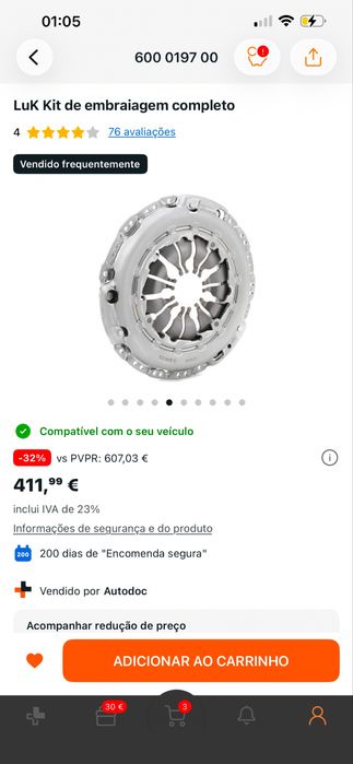 Renault Megane - Luk Kit de Embriagem