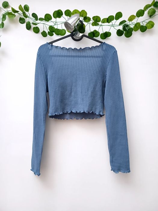 Top Azul de Manga Comprida