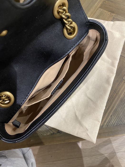 Gucci marmont mini 22 cm czarna torebka damska
